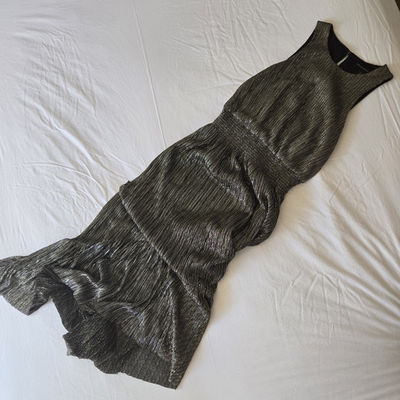 Banana Republic Metallic High-Low Dress, Gold Mix, size US 2 - Picture 6 of 12